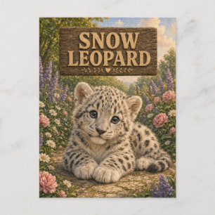 Sneeuwluipaard Mooie Baby Verhaalboek Nursery Dier Briefkaart