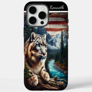 Sneeuwluipaard onder een berghemel iPhone 16 pro max hoesje