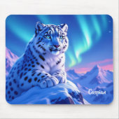 Sneeuwluipaard op Mountain Rock Muismat (Voorkant)