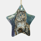 Sneeuwluipaard~ornament Keramisch Ornament (Rechts)
