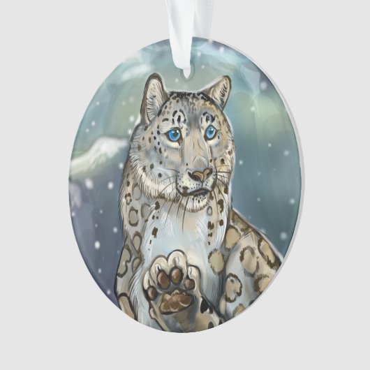 Sneeuwluipaard~sierlijk Ornament (voorkant)