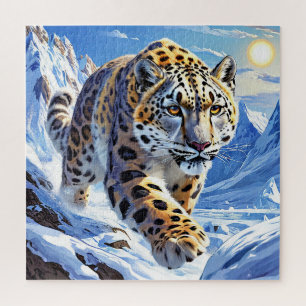 🧩 Sneeuwluipaard Wilde Dieren Kunstpuzzel Legpuzzel