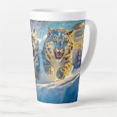Sneeuwluipaarden Racing Design van Rich AMeN Gill Latte Mok (Rechterhoek)