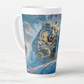 Sneeuwluipaarden Racing Design van Rich AMeN Gill Latte Mok (Linkerhoek)