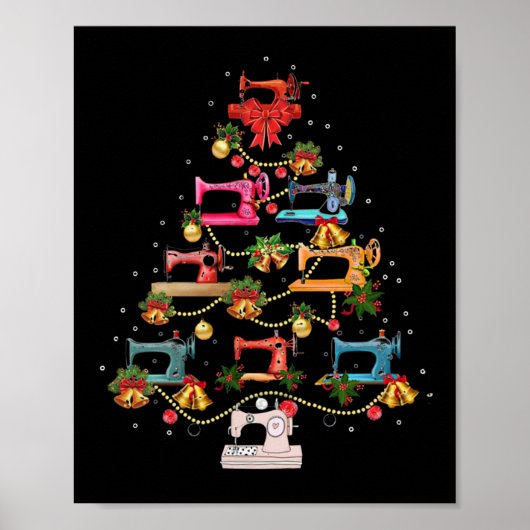 Sneeuwmachine met kerstboom poster (Voorkant)