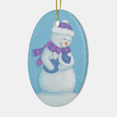 Sneeuwmama en Sneeuwbaby Keramisch Ornament (Links)