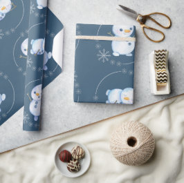 "Sneeuwman" 3 Schattigee sneeuwpopthema Cadeaupapier