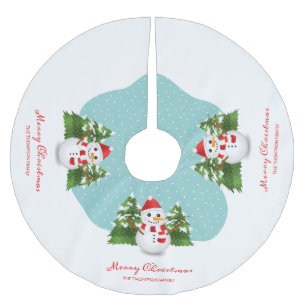 Sneeuwman Aangepaste familienaam Prettig kerstfees Kerstboom Rok
