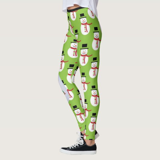 Sneeuwman Aangepaste Leggings Kerst Running Tights (Links)