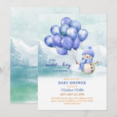 Sneeuwman Baby Boy Baby shower Kaart (Voorkant / Achterkant)
