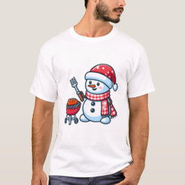 Sneeuwman Barbeque Cartoon T-shirt