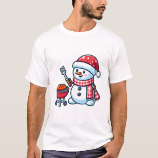 Sneeuwman Barbeque Cartoon T-shirt