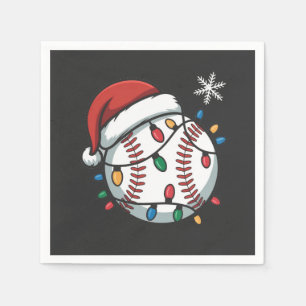 Sneeuwman Baseball Kerstman Baseball Sport Servet