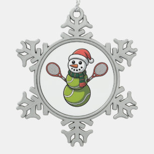Sneeuwman Baseball Kerstman Baseball Sport Tin Sneeuwvlok Ornament