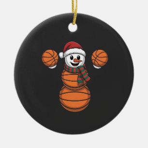Sneeuwman Basketbal Kerstman Baseball Sport Keramisch Ornament