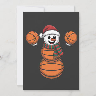 Sneeuwman Basketbal Kerstman Honkbal Sport Feestdagenkaart