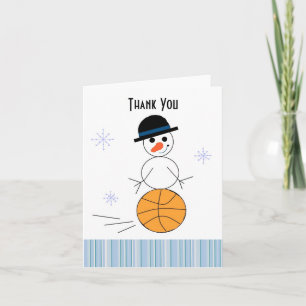 Sneeuwman Basketbal Speler Bedankkaart