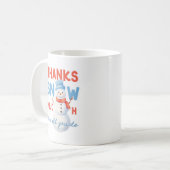 Sneeuwman bedankt Sneeuwman veel cadeau Koffiemok (Voorkant links)
