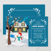 Sneeuwman bij de brievenbus Kerst bewegende kaart (Voorkant / Achterkant)