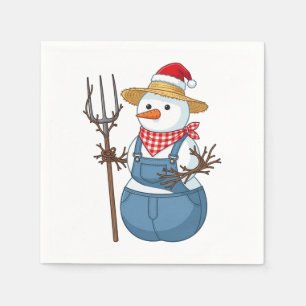 Sneeuwman Boer Kerstmis 2026 Vakantieboerderij Servet