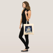 Sneeuwman boodschappentas tote bag (Voorkant (model))