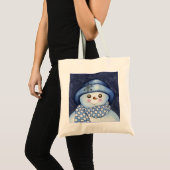 Sneeuwman boodschappentas tote bag (Voorkant (product))