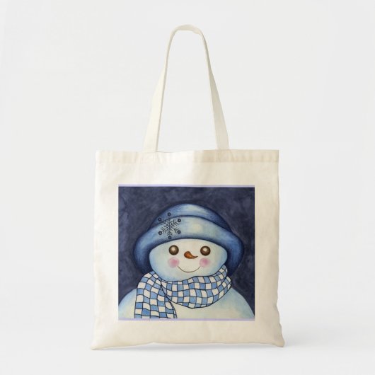 Sneeuwman boodschappentas tote bag (Voorkant)