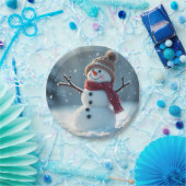 Sneeuwman Bord... Papieren Bordje (Feest)