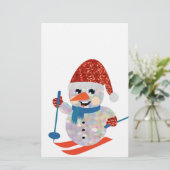 sneeuwman briefpapier (Staand voorkant)