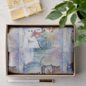 Sneeuwman buiten in de sneeuw tissuepapier (Geschenk)