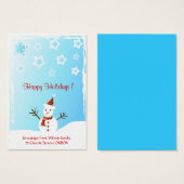 Sneeuwman - Cadeau label kaart (Voorkant /achterkant)