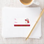 Sneeuwman cadeaukaartlabels etiket (Insitu)