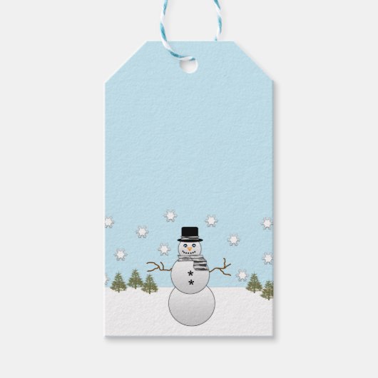 sneeuwman cadeaulabel (Voorkant)