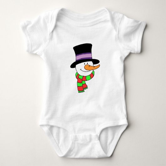 Sneeuwman Cartoon Romper (Voorkant)