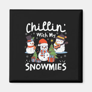 Sneeuwman Christmas Chillin' With My Snowmies komt Magneet