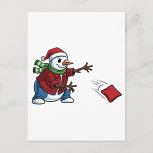 Sneeuwman Cornhole Kerstmis 2026 Vakantie Tailgate Feestdagenkaart