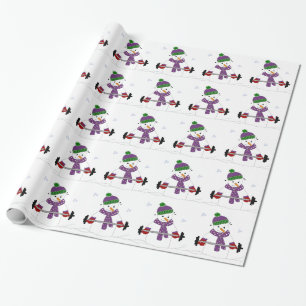 Sneeuwman die gewichten tilt cadeaupapier
