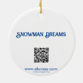 Sneeuwman Dreams Keramisch Ornament met ALASKA (Achterkant)