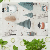 Sneeuwman en bomen theedoek (Gevouwen)