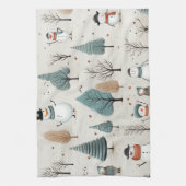 Sneeuwman en bomen theedoek (Verticaal)