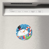Sneeuwman en Candy Cane Magnet Magneet (Insitu (Vaatwasser))