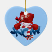 Sneeuwman en kardinaal 2 Keepsake Ornament (Achterkant)