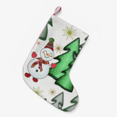 Sneeuwman- en kerstbomen. kleine kerstsok (Voorkant (Hangend))