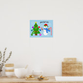 Sneeuwman en kerstboom #2 Poster (Keuken)