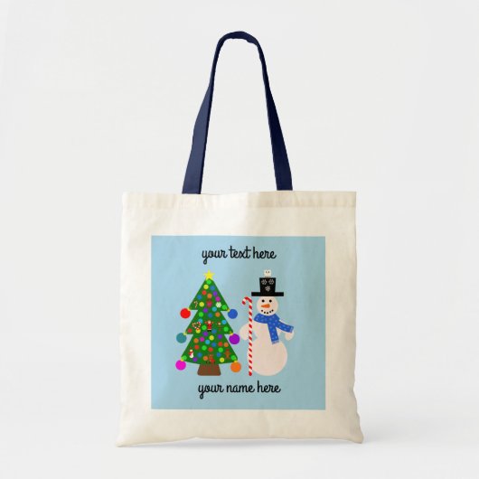 Sneeuwman en kerstboom #3 Canvas tas (Voorkant)