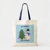 Sneeuwman en kerstboom #4 Canvas tas (Voorkant)