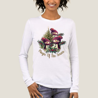 Sneeuwman en kerstboom Tri-Blend shirt