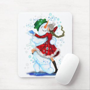Sneeuwman en meisje dansers Muismat