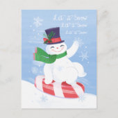 Sneeuwman en pepermunt Briefkaart (Voorkant)