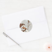 Sneeuwman en Vogel Sticker (Envelop)